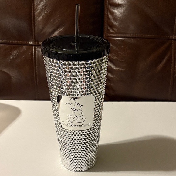 🆕 Disney-Starbucks Silver Studded Tumbler with Straw - Picture 3 of 7